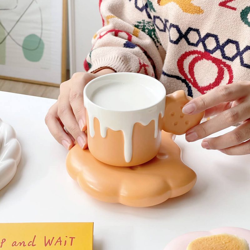 Spring Biscuit Ceramic Cup And Saucer - Image 4