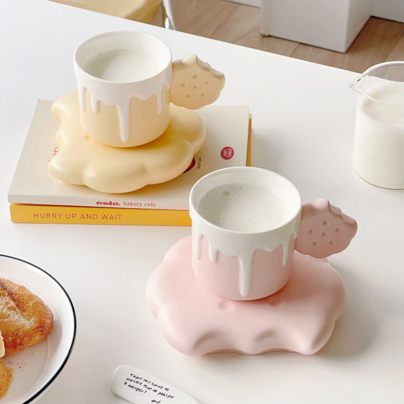 Spring Biscuit Ceramic Cup And Saucer - Image 2