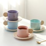 Spring Biscuit Ceramic Cup With Saucer