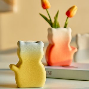 Cute Cat Back View Ceramic Vase